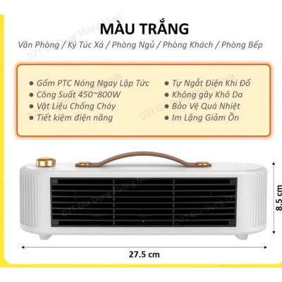 Máy Sưởi Gốm TIKO TK800 Để Bàn Làm Nóng nhanh,Không Gây Khô Da hàng nhập khẩu