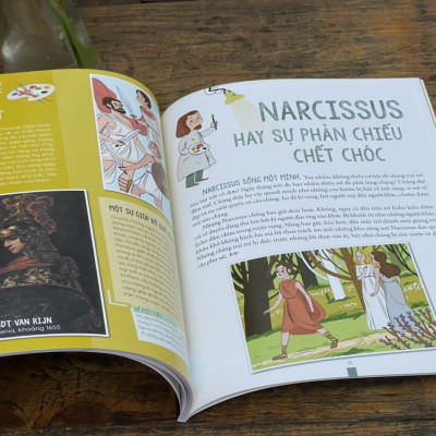 [Sách khổ lớn, có in màu minh họa] TỦ SÁCH THƯỞNG NGOẠN HỘI HỌA – THẦN THOẠI TRONG 20 KIỆT TÁC NGHỆ THUẬT - Charlotte Grossetête - Sabine du Mesnil - NXB Kim Đồng