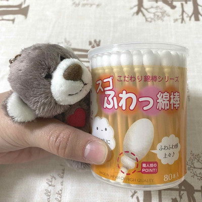 Combo hộp 110 chiếc tăm bông Sanyo kháng khuẩn an toàn cho bé + dụng cụ cọ rửa bình sữa - nội địa Nhật Bản