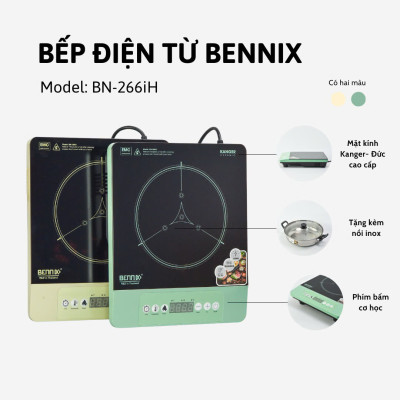 Bếp Điện Từ Đơn Đa Năng Bennix BN-266iH Công Suất 2000W Tặng Kèm Nồi Lẩu- Hàng Chính Hãng