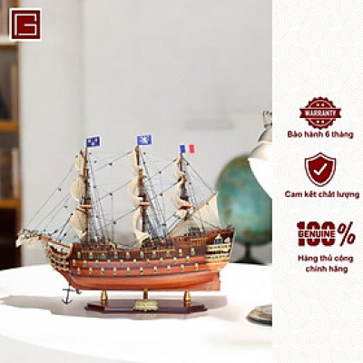 Thuyền gỗ trang trí ROYAL LOUIS, mô hình thuyền gỗ phong thủy chất liệu gỗ tràm nhiều kích thước
