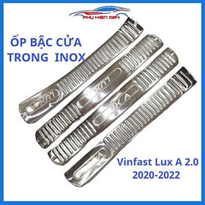 Nẹp bước chân trong INOX ô tô Vinfast Lux A 2.0 2020-2021-2022 chống trầy bảo vệ trang trí xe