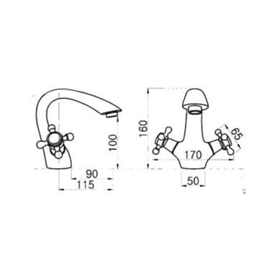 Vòi rửa mặt nóng lạnh đồng cổ hoa đồng tiền tân cổ điển GR 2201B (đẹp, sang trọng lịch sự)