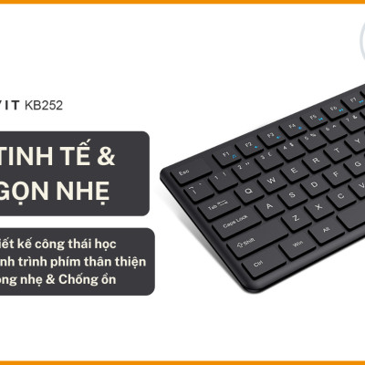 Bàn phím văn phòng có dây HAVIT KB252 Full-size 108 phím Cổng USB 1.5m Đen Hàng Chính Hãng