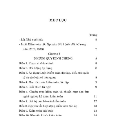 Luật Kiểm toán độc lập năm 2011 (sửa đổi, bổ sung năm 2015, 2024)