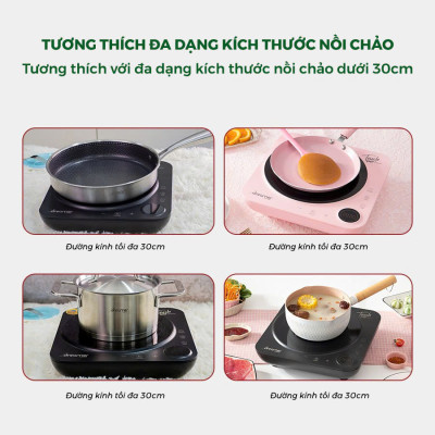 Bếp Từ Đơn Dreamer DC-IH01, chống tràn, cảnh báo nhiệt dư, khóa trẻ em - BH 12tháng, Hàng chính hãng