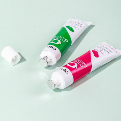 Màu nước Acrylic dạng tuýp 12ml Deli  5/12/24 màu-Tặng kèm pallete gỗ pha màu