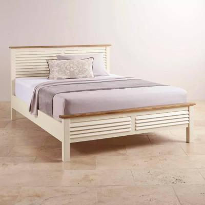 Giường Đôi Shutter Gỗ Sồi Ibie BBDSHUO - Trắng