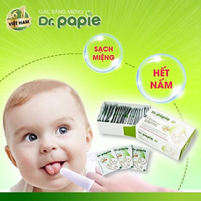 Combo 2 Hộp - 60 Gạc Rơ Lưỡi, Vệ Sinh Răng Miệng Cho Bé - DR.PAPIE
