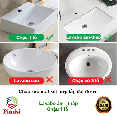 Vòi Lavabo Nóng Lạnh Pimisi PV-203C-1 Đồng Thau Mạ Xi Sáng Bóng, Dùng Cho Chậu Rửa Mặt 1 Lỗ Ở Phòng Tắm - Điều Chỉnh Nước Bằng Gật Gù Gắn Trên Bồn Chậu Rửa Treo Tường Hay Chậu Mặt Bàn Đá, Với Đầy Đủ Phụ Kiện Xi Phông Và Dây Cấp Nước | Hàng Chính Hãng