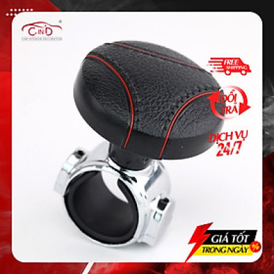 Tay Quay Trợ Lực Vô Lăng Ô Tô CIND JM-7613BR Màu Đen Chỉ Đỏ