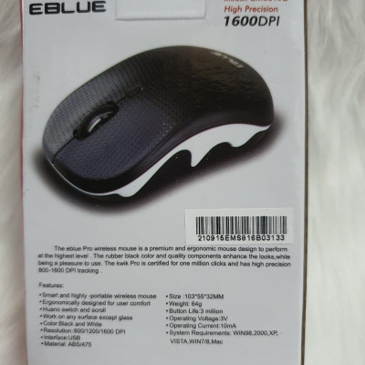 Mouse chuột ko dây Eblue EMS816 1600dpi - Hàng chính hãng