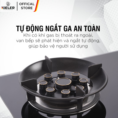 Bếp gas mặt kính cường lực KIELER KL-G153 tiết kiệm gas, công suất mạnh 5200W, mặt bếp chịu nhiệt tốt - Hàng chính hãng