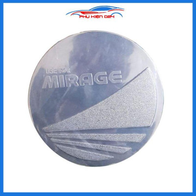 Ốp nắp bình xăng Mirage mạ crom chống trầy trang trí ô tô