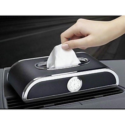 Hộp giấy ăn kèm đồng hồ cao cấp trên xe hơi ô tô
