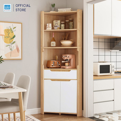Tủ Gỗ Góc Tường Hình Tam Tam Giác Phù Hợp Đặt Tại Phòng Ăn, Phòng Bếp, Phòng Khách SIB DECOR KG31
