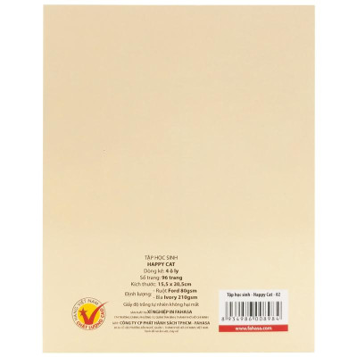 Tập Học Sinh Happy Cat 4 Ô Ly 96 Trang 80gsm - The Sun 02 (Mẫu Màu Giao Ngẫu Nhiên)