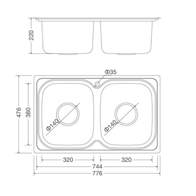 Chậu Rửa Chén Malloca MS 1001 NEW - Inox 304 - Ngang 77.6cm - Hàng Chính Hãng