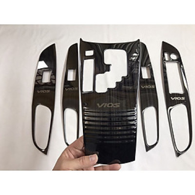 Ốp trang trí nội thất TOYOTA VIOS 2019-2020-2021 số tự động vân titan bộ 5 chi tiết