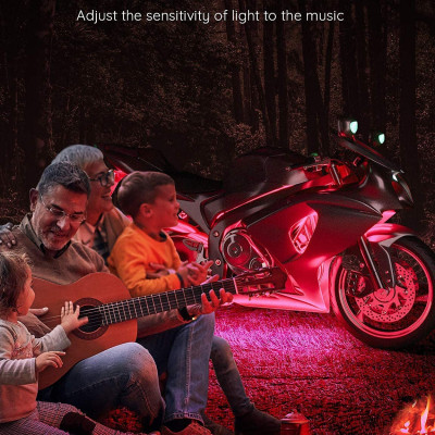 Đèn gầm xe máy Govee Motorcycle LED Light Kits H6194 | Gồm 12 dải led kháng nước, RGB 16 triệu màu nháy theo nhạc