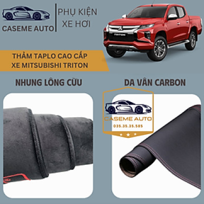 [MITSUBISHI TRITON] Thảm Taplo 3 Lớp Dành Cho Xe MITSUBISHI TRITON, Nhung Lông Cừu Và Da Vân Carbon Cao Cấp - Hàng Chính Hãng