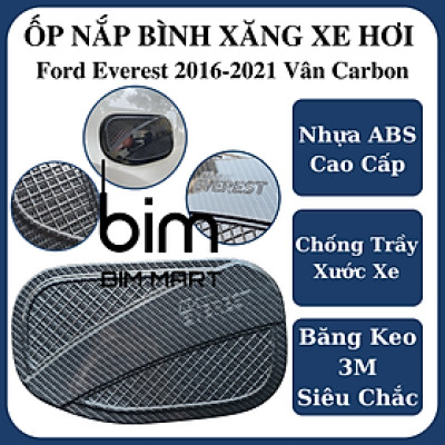 Ốp Nắp Bình Xăng Dành Cho Xe Ford Everest 2016-2021 Vân Carbon Cao Cấp
