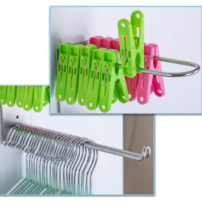 Giá treo móc kẹp phơi quần áo gắn tường inox 304 Hobby home decor GPM1