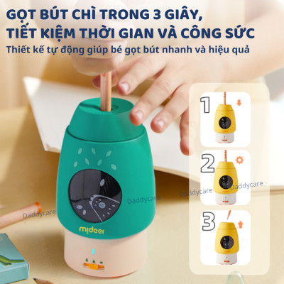 Gọt Bút Chì Tự Động Hình Cây Nấm Cho Bé Mideer Automtic Pencil Sharpener