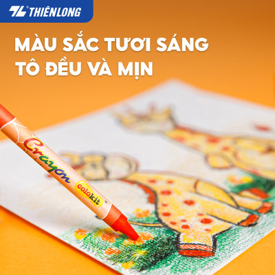 Bút sáp màu Thiên Long Colokit 24 màu tươi sáng tiêu chuẩn Châu Âu an toàn cho trẻ em tô màu, vẽ tranh CR-C09