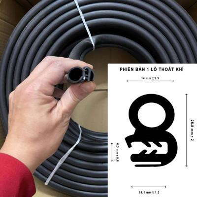 Gioăng cao su cửa oto, gioăng nguyên bản theo xe lõi thép bán theo mét trendycar cao cấp loại 1 lỗ cho xe Sedan