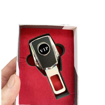 Chốt cài dây an toàn Logo hãng cao cấp bọc da bản cải tiến có thể móc nối tiếp Trendy Car