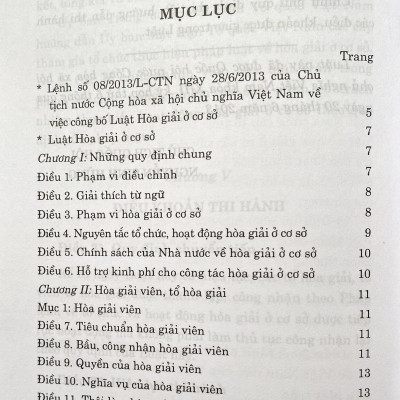 Luật Hoà giải ở cơ sở ( hiện hành) 