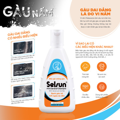 Dầu gội Selsun chống gàu, sạch gàu & hết ngứa da đầu Selsun Anti-Dandruff Shampoo 100ml