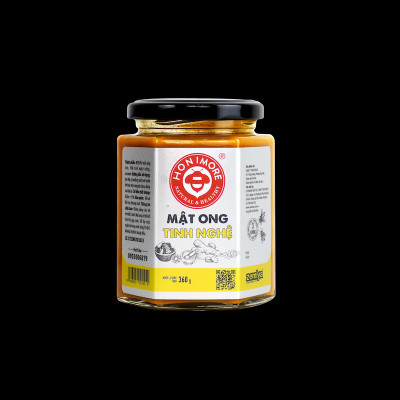 Combo 3 hũ Mật ong rừng tinh nghệ Honimore 360g  - giúp hỗ trợ cải thiện dạ dày