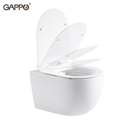 BỒN CẦU TREO TƯỜNG NHẬP KHẨU NGA GAPPO GM102 DÁNG OVAL MEN TUYẾT - HÀNG CHÍNH HÃNG