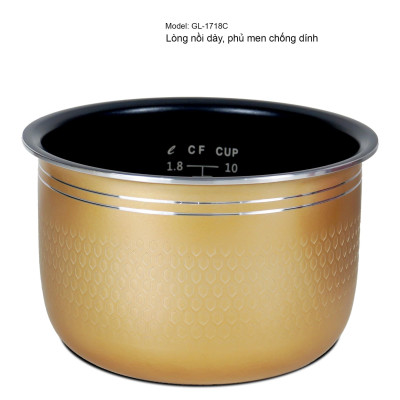 Nồi Cơm Điện Gali GL-1718C. Dung tích 1,8L đa chức năng nấu như nấu Lẩu, Chè, Soup,... Hàng chính hãng, bảo hành 24 tháng