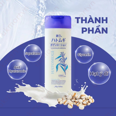 Sữa Dưỡng Thể Hatomugi Chống Nắng Hatomugi SPF31 PA+++ 250g Ban Đêm 250g~400g Body Milk chiết xuất từ hạt ý dĩ duy trì độ ẩm cho da và dưỡng da trắng sáng hiệu quả