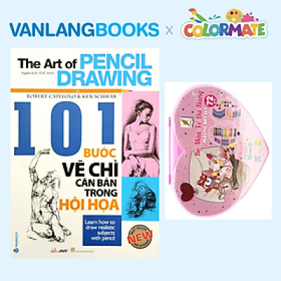 Sách 101 Bước Vẽ Chì Căn Bản Trong Hội Họa + Bộ Màu Vẽ Đa Năng CM-72 - Vanlangbooks x Colormate