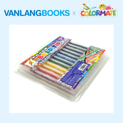 Sách 101 Bước Vẽ Chì Căn Bản Trong Hội Họa + Bộ 12 Bút Lông Bold Tip Marker - Vanlangbooks x Colormate