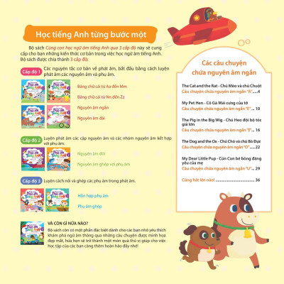 Cùng Con Học Ngữ Âm Tiếng Anh Qua 3 Cấp Độ - Các Câu Chuyện Chứa Nguyên Âm Ngắn
