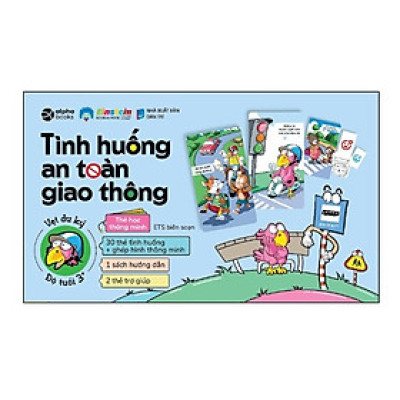 Combo Thẻ Học Thông Minh: Một Ngày Của Bé + Tình Huống An Toàn Giao Thông + Biển Báo An Toàn (Thẻ Song Ngữ Anh Việt) 