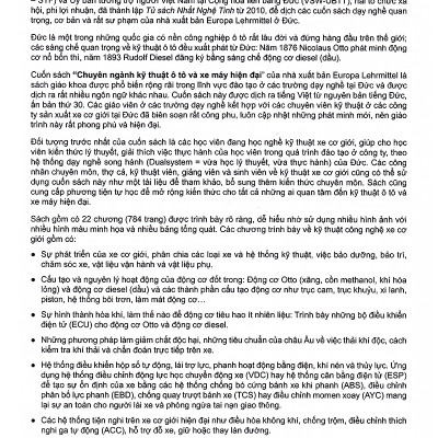 Tủ Sách Nhất Nghệ Tinh - Chuyên Ngành Kỹ Thuật Ô Tô Và Xe Máy Hiện Đại (Tái Bản 2020)