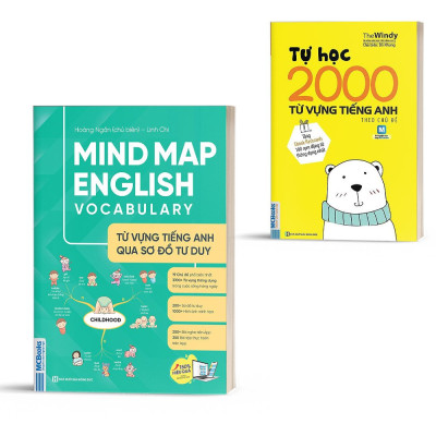 Sách - Combo Mindmap English và Tự Học 2000 Từ Vựng Tiếng Anh