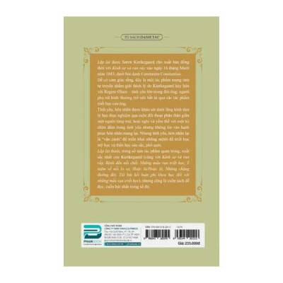 LẶP LẠI: Một Khảo Luận Bằng Tâm Lý học Thực Nghiệm - Soren Kierkegaard - Nguyễn Nguyên Phước dịch - (bìa mềm)
