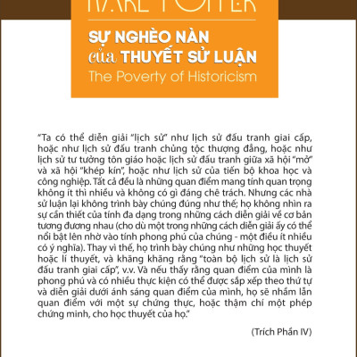 (Bìa Cứng) SỰ NGHÈO NÀN CỦA THUYẾT SỬ LUẬN (The Poverty of Historicism - Karl Popper - Chu Lan Đình dịch