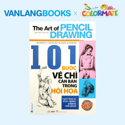 Sách 101 Bước Vẽ Chì Căn Bản Trong Hội Họa + Hộp 10 Cây Bút Chì Gỗ Phát Thảo Charcoal Artist - Vanlangbooks x Colormate