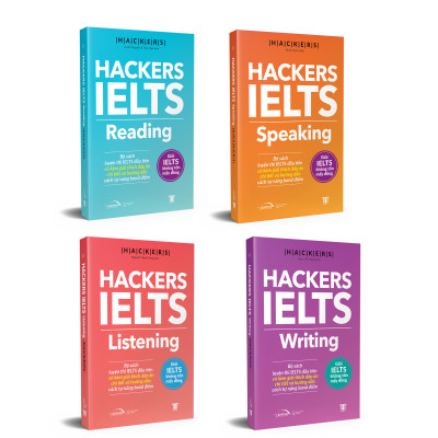 Combo bộ 4 cuốn Hackers Ielts: Chinh phục ielts 7.0 - Reading + Writing + Listening + Speaking [ThangLong Books]