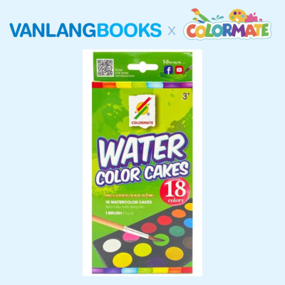 Sách Bí Quyết Vẽ Màu Nước (Tái Bản) + Bánh Màu Nước Dạng Nén 18 Màu - Vanlangbooks x Colormate