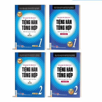 Combo 4 Cuốn Tiếng Hàn Tổng Hợp Sơ Cấp 1 và 2 Bản Đen Trắng - Học Kèm App Và Khóa Học Online