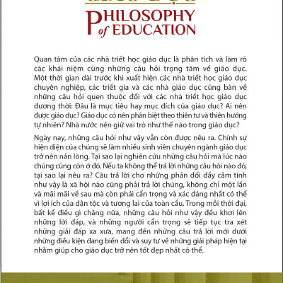 TRIẾT HỌC GIÁO DỤC (Philosophy of Education) - Nel Noddings - Nguyễn Sỹ Nguyên dịch - tái bản - (bìa mềm)